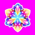 Fantastic neon flower, abstract shape with lots of blending lines Royalty Free Stock Photo