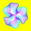 Fantastic neon flower, abstract shape with lots of blending lines Royalty Free Stock Photo