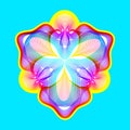 Fantastic neon flower, abstract shape with lots of blending lines Royalty Free Stock Photo