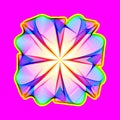 Fantastic neon flower, abstract shape with lots of blending lines