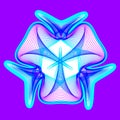 Fantastic neon flower, abstract shape with lots of blending lines Royalty Free Stock Photo