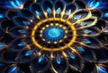 Fantastic neutron electron flowers with neon light, fantasy art,