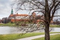 Fantastic night Krakow. The Royal Wawel Castle in Poland Royalty Free Stock Photo