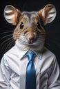 Fantastic office worker mouse, in a white shirt. Generative AI