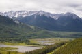 Fantastic  panorama of Banff. Nature landscape - snowy peaks mountains, clear lakes and forests. Tourism Alberta, Canada Royalty Free Stock Photo