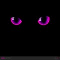 Fantastic pink eyes in darkness. Vector illustration.