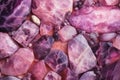 Fantastic pink purple gems and minerals. Luxury lilac marble background. Generative AI illustration