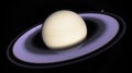 Fantastic planet, Saturn rings. Gas giant planet with an asteroid ring around its orbit in space. Space science fiction. 3d render Royalty Free Stock Photo