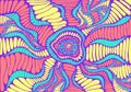 Fantastic psychedelic ornamental surreal doodle background. Abstract pattern, turquoise pink yellow pastel colors.