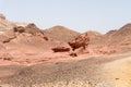 Fantastic rock - Mushroom - formed as a result of centuries-old washing out of rocks by groundwater in Timna National Park near