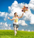 Fantastic scene of happy little girl Royalty Free Stock Photo