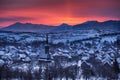 Fantastic shot of Biertan in Transylvania, Romania right before sunrise