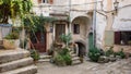 Fantastic shot of some old buildings made of brown stone in Croatia