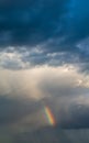 Fantastic soft thunderclouds with rainbow, sky panorama Royalty Free Stock Photo