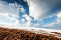 Fantastic spring landscape with snow mountain Royalty Free Stock Photo