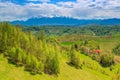 Fantastic spring landscape in Transylvania,Holbav,Romania Royalty Free Stock Photo