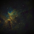 Fantastic starry nebula sky with narrowband filters