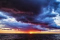 Fantastic stormy sunset on the Baltic sea