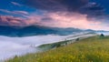 Fantastic sunrise in Carpathian mountains, Ukraine