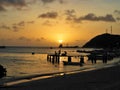 Fantastic sunset in the caribbean sea Royalty Free Stock Photo
