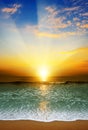 Fantastic sunset over ocean Royalty Free Stock Photo