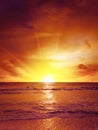 Fantastic sunset over ocean Royalty Free Stock Photo