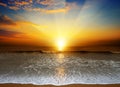 Fantastic sunset over ocean Royalty Free Stock Photo