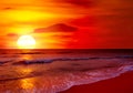 Fantastic sunset over ocean Royalty Free Stock Photo