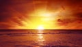 Fantastic sunset over ocean Royalty Free Stock Photo