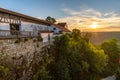 Fantastic sunset at Wildenstein Castle in the Danube Valley