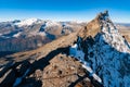 Fantastic top view from Grosser Hafner summit or peak during sunrise, Alps Austria, Hohe Tauern