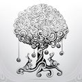 Fantastic tree in an ornament. vector illustration