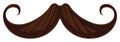 Stylish Handlebar Mustache Vector Cartoon