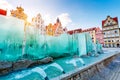 Fantastic view of the ancient homes on a sunny day. Location famous Market Square in Wroclaw, Poland, Europe. Historical capital