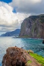 fantastic view of Atlantic ocean coast in Miraduro do Guindaste, northern part of Madeira island, Portugal Royalty Free Stock Photo