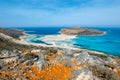 Balos Lagoon and Gramvousa island on Crete, Greece. Royalty Free Stock Photo