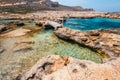 Balos Lagoon and Gramvousa island on Crete, Greece. Royalty Free Stock Photo