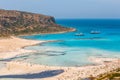 View of Balos Lagoon and Gramvousa island on Crete, Greece. Royalty Free Stock Photo