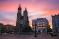 Fantastic view of Krakow during romanti sunrise at early morning Royalty Free Stock Photo