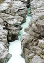 Fantastic view of the Maggia river carving ist way through a wild rocky gorge Royalty Free Stock Photo