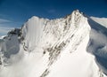 Fantastic view of Mischabel mountains in the Swiss Alps with the impressive north face of Lenzspitze Royalty Free Stock Photo