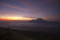 Fantastic view from the Mount Batur at sunrise