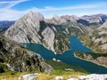 Fantastic view of the mountains in Riano, Spain. A peak of Gilbo