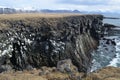 Fantastic View of Rock Cliffs, Basalt Columns and Snow Capped Mountains