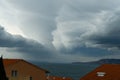 Fantastic view of the sea coast before a thunderstorm.