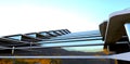 Fantastic view of the stair shaped facade of the stylish modern hotel built in the mountains. 3d rendering