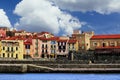 Panorama of the colored houses in Collioure, France Royalty Free Stock Photo