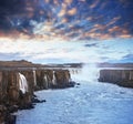 Fantastic views of Selfoss waterfall in the national park Vatnaj Royalty Free Stock Photo