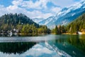 Fantastic views of the tranquil lake with amazing reflection.