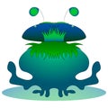 Fantastic water monster. Vector graphics. Hand drawing.